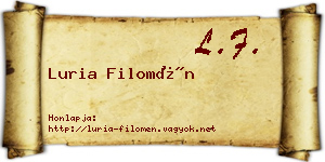 Luria Filomén névjegykártya